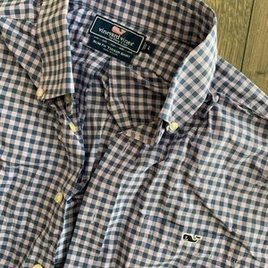 Vineyard Vines lavender/navy Slim Fit Tucker shirt sz L